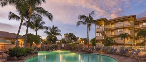 Piscine extérieure, piscine chauffée