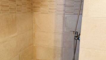 Hair dryer, towels, toilet paper