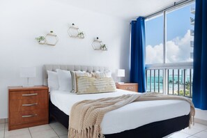 Departamento, vista al océano | 1 habitación y wifi gratis 