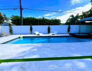 Outdoor pool, a heated pool