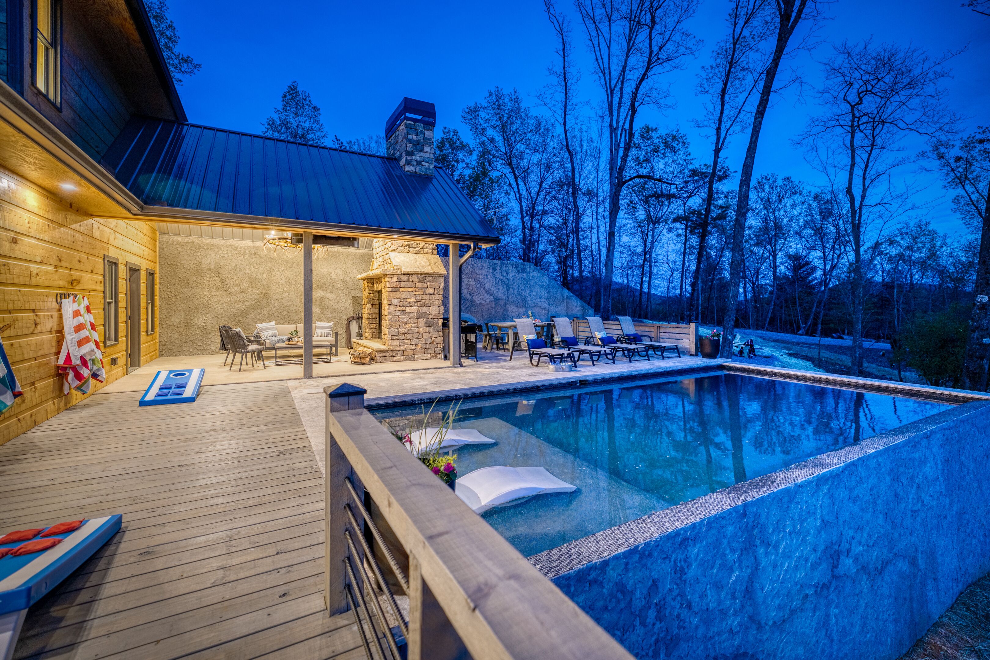 A heated pool