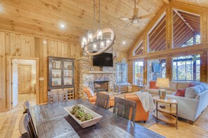 Interior - Panoramic mountain cabin with dual decks, hot tub, grill, games, wood fireplace (Blue Ridge)