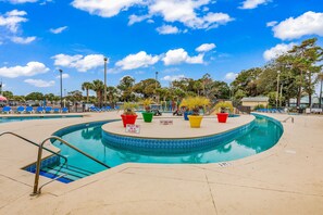 Indoor pool, a heated pool - Renovated, 1st-floor condo at oceanfront resort with pools, hot tubs, lazy river (Myrtle Beach)