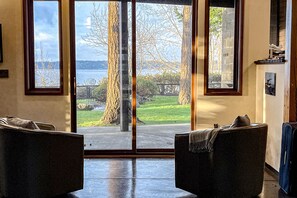 TV, fireplace, DVD player, foosball