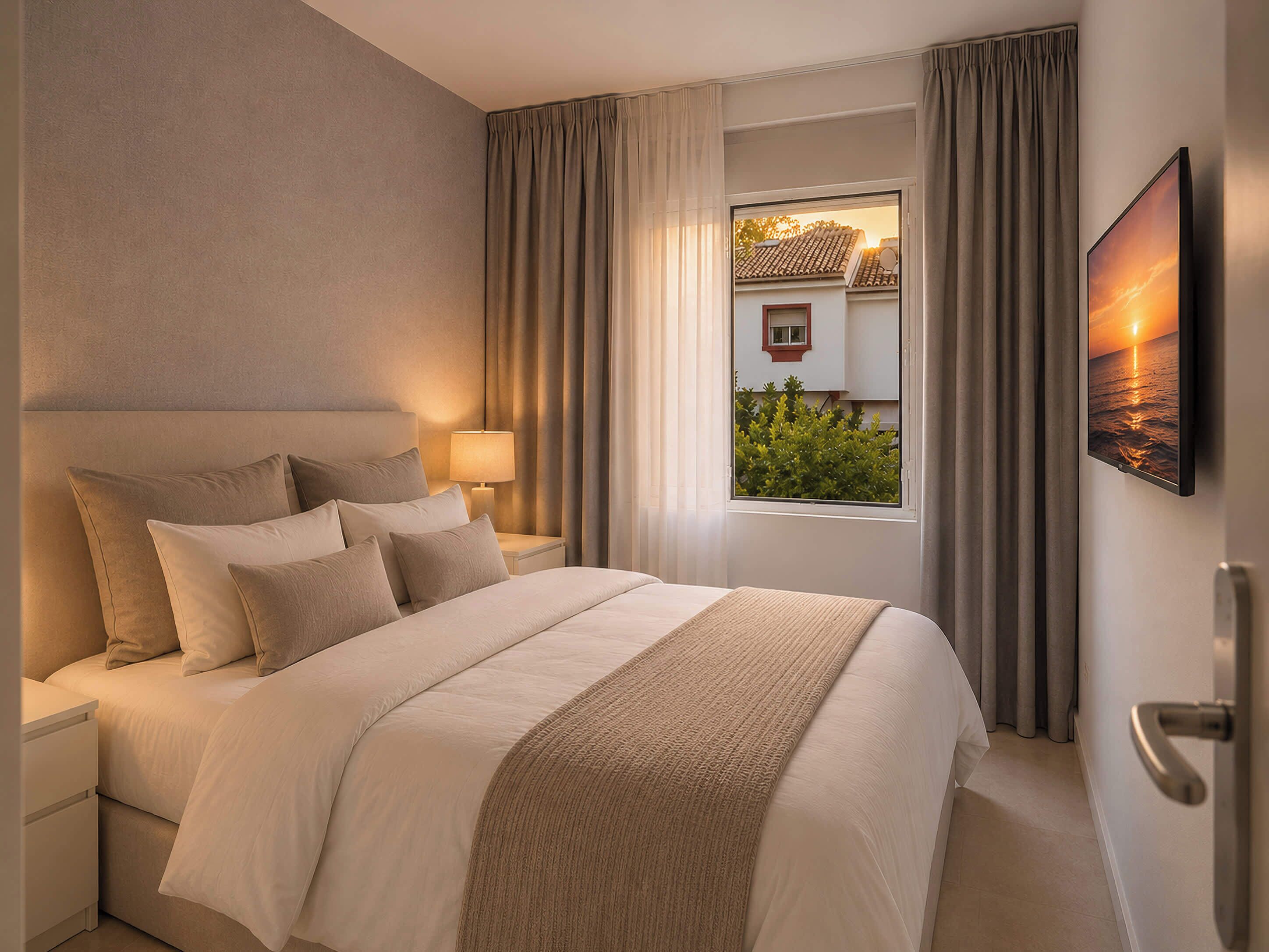 4 habitaciones, tabla de planchar con plancha, wifi y ropa de cama 