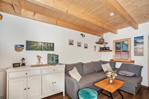 TV, DVD player, ping pong, stereo - Holiday Home 'Naturhäusle Oberschwaben' with Mountain View, Private Terrace & Wi-Fi (Ebersbach-Musbach)