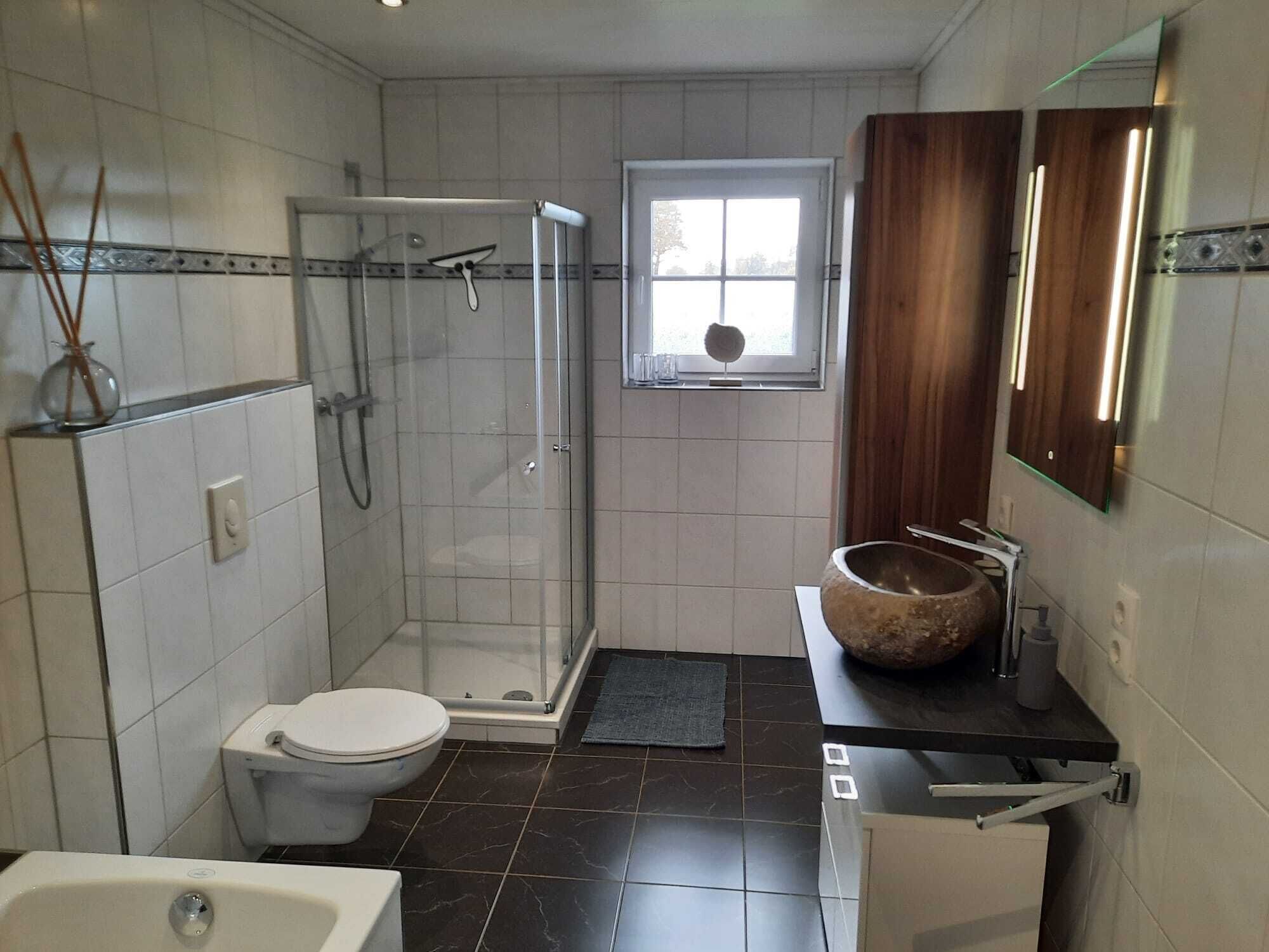 Hair dryer, towels
