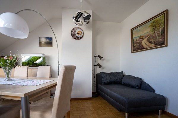 Ferienwohnung 1-3 Pers., 45 m²-Der Wohnraum mit Schlafsofa