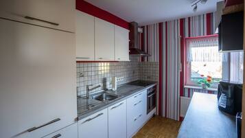 Kühlschrank, Mikrowelle, Herdplatte, Geschirrspüler