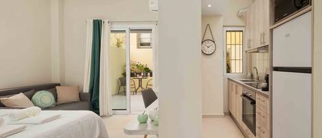 1 bedroom, desk, soundproofing, iron/ironing board