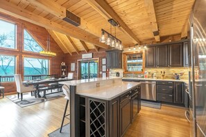 Dishwasher, coffee/tea maker, cookware/dishes/utensils, dining tables - A Mtn Frame of Mind- Mountain View, Hot Tub, Game Room, Pet Friendly (Seven Devil's)