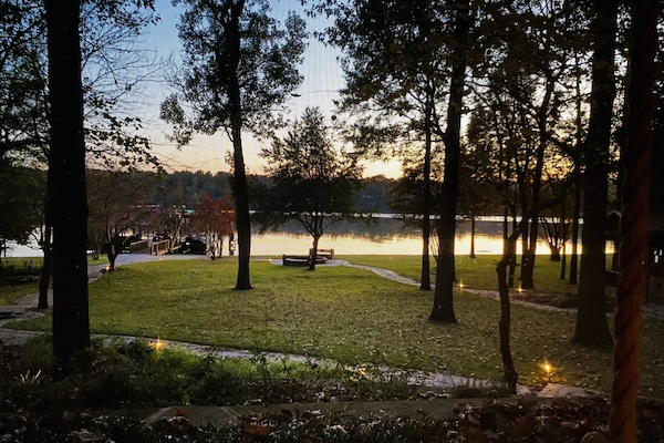 Sunset view of lake from back porch.