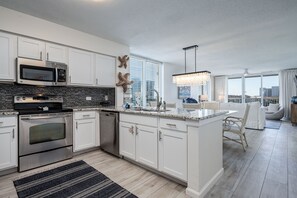 Fridge, microwave, oven, stovetop - The Terrace #307 | by Salt Water Vacations (Destin)