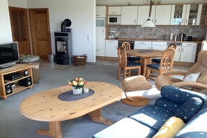 Smart TV, fireplace - Ferienhaus Weiter Feldblick auf Fehmarn (Schlagsdorf)