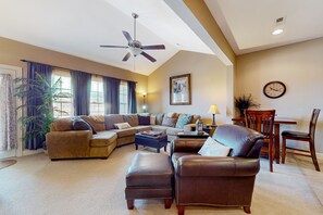 TV, fireplace, DVD player