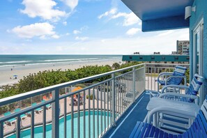 Outdoor pool, a heated pool - Oceanfront Views - Pvt Beach Area & Heated Pool - Easy Walk to Restaurants, Etc. (New Smyrna Beach)