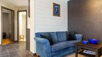 Een televisie en een open haard