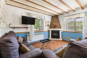 Televisión, chimenea