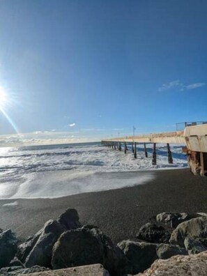 Beach nearby, black sand
