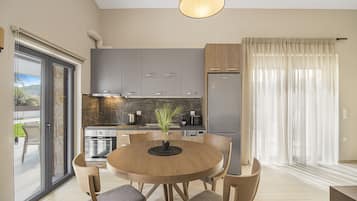 Luxury Villa | Private kitchen | Full-sized fridge, microwave, oven, stovetop