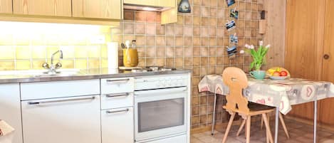 Fridge, microwave, oven, toaster