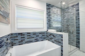 Douche, serviettes fournies