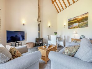 Televisie en een open haard