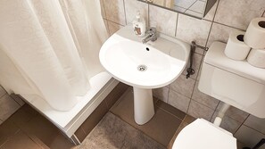 Regadera, secadora de cabello, toallas, jabón 