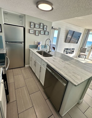Fridge, microwave, oven, stovetop - Gone Coastal/ Prime Location (Myrtle Beach)