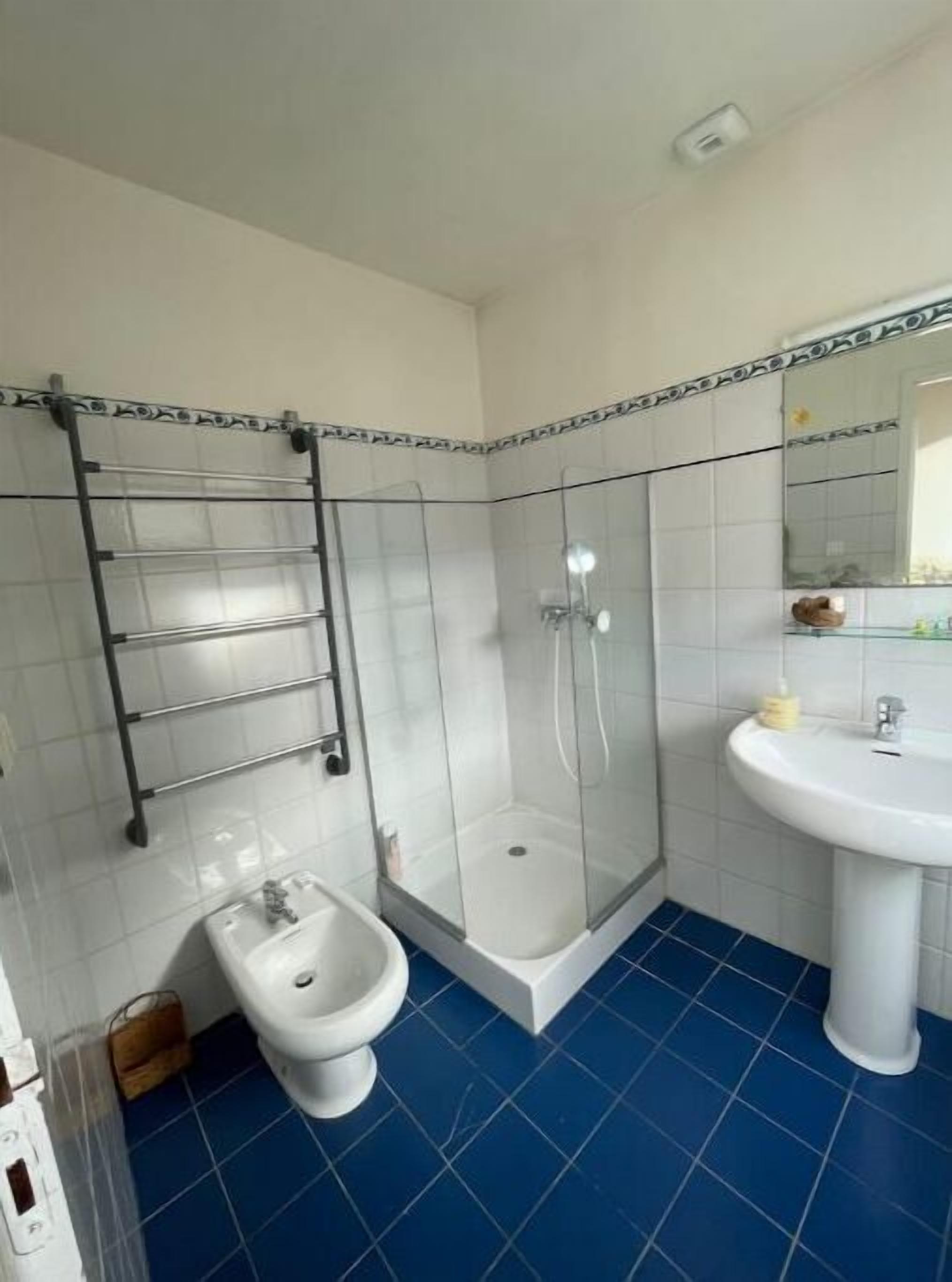 シャワー、タオル、トイレットペーパー