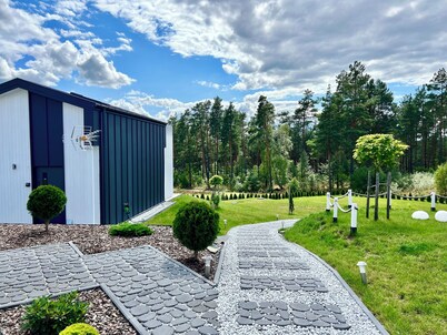 Nagelneues Luxus Ferienhaus am See, Ostseeküste Polen, Polen, Pommern,kaschubei