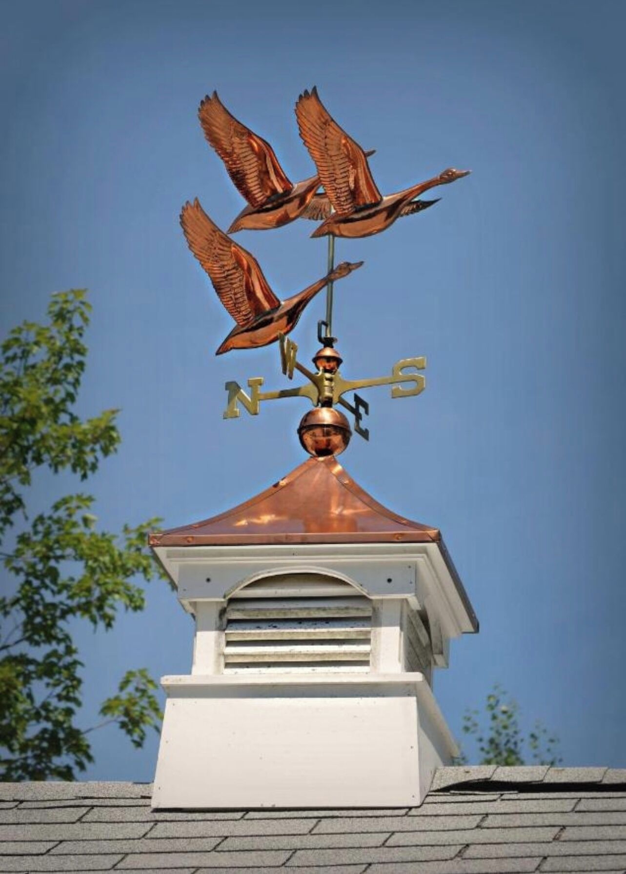 Un veleta con diseño de gallo en el tejado de un edificio.