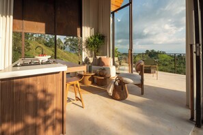 Luxury Cabin | Living area | 80-inch flat-screen TV with digital channels, fireplace, Netflix