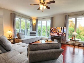 Smart-TV, Kamin, DVD-Player, Musikbibliothek