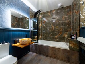 Hair dryer, towels