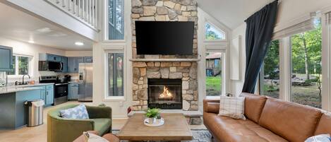 Smart TV y chimenea