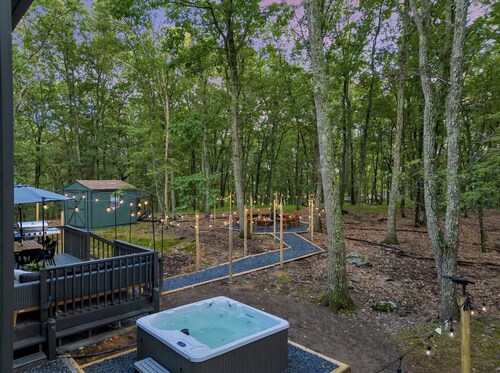 Campfire Oasis Hot Tub, Jungle Gym, Game Room