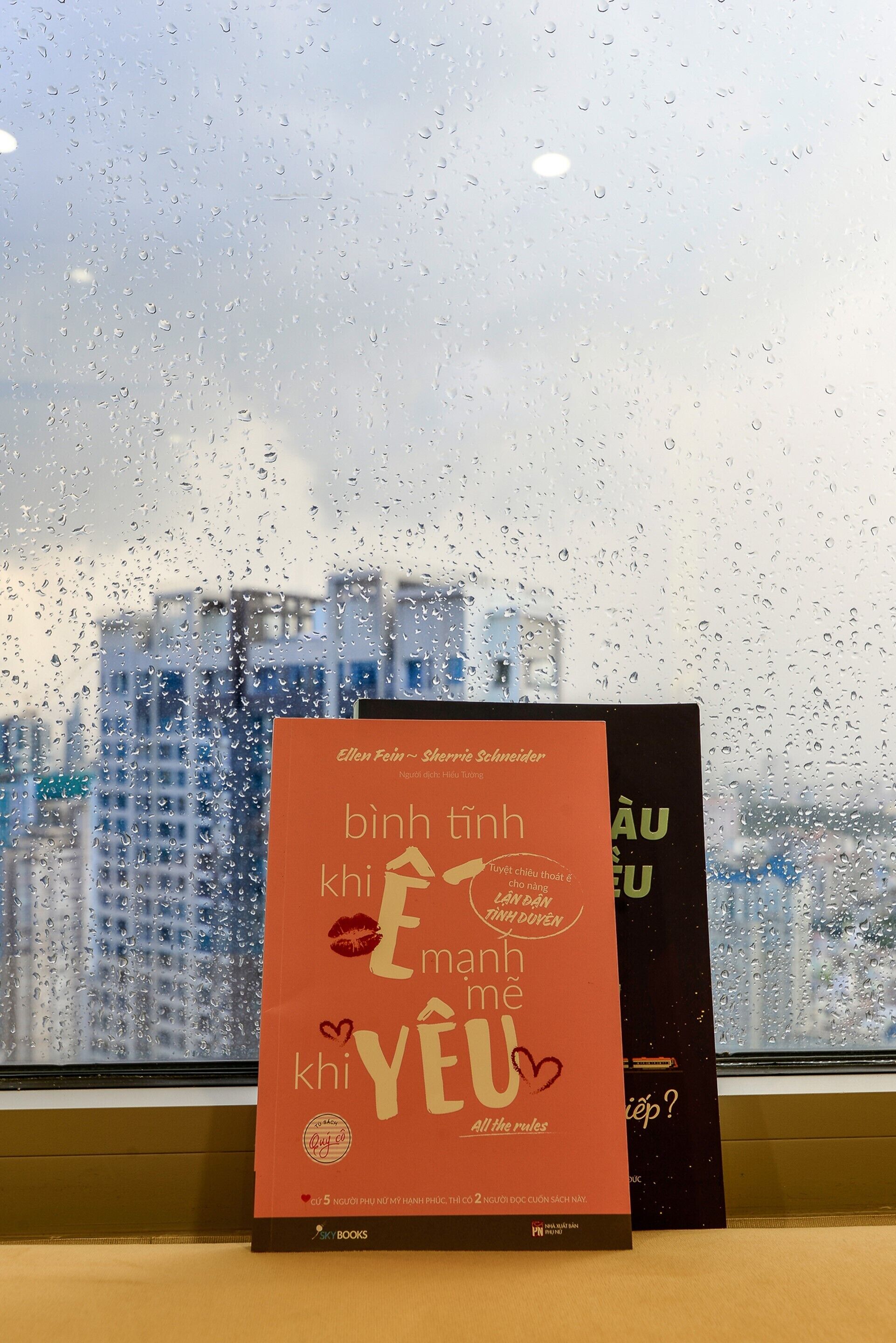 Un livre intitulé « Bình Tinh », avec une vue sur une ville en arrière-plan.