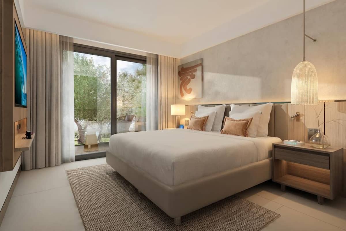 Familiekamer, 1 twee- of 2 eenpersoonsbedden, 1 slaapkamer, uitzicht op zee | Lakens van Egyptisch katoen, luxe beddengoed, donzen dekbedden