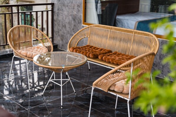 Habitación estándar doble de uso individual, vistas a la ciudad | Terraza o patio