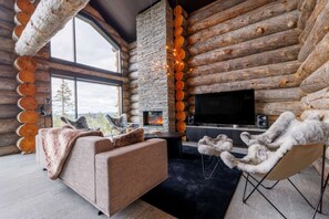 TV, fireplace - Luxury Villa Utsun Otso (Sirkka)