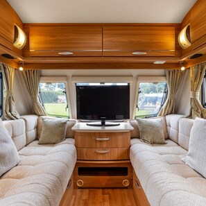 TV, DVD player, stereo