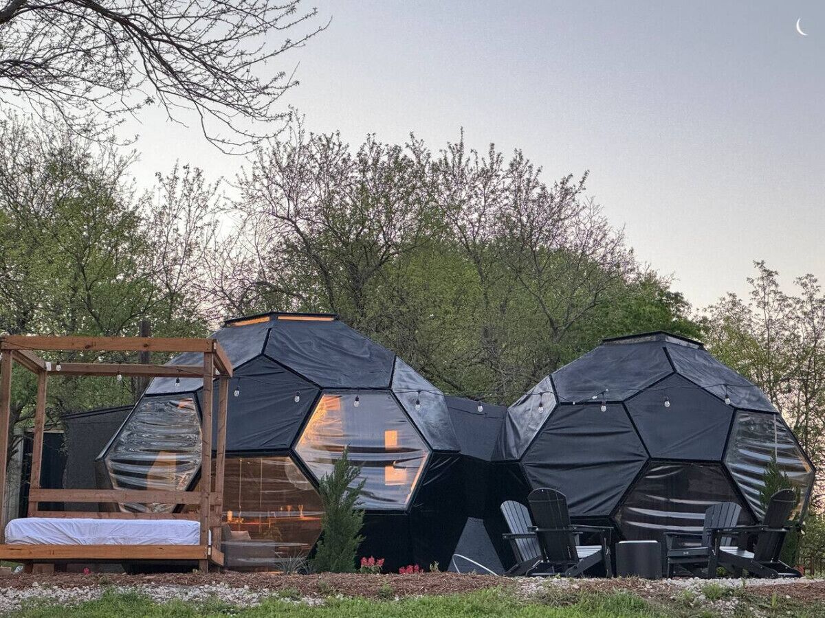 "Midnight" Geodesic Dome with Star/Sunset Views