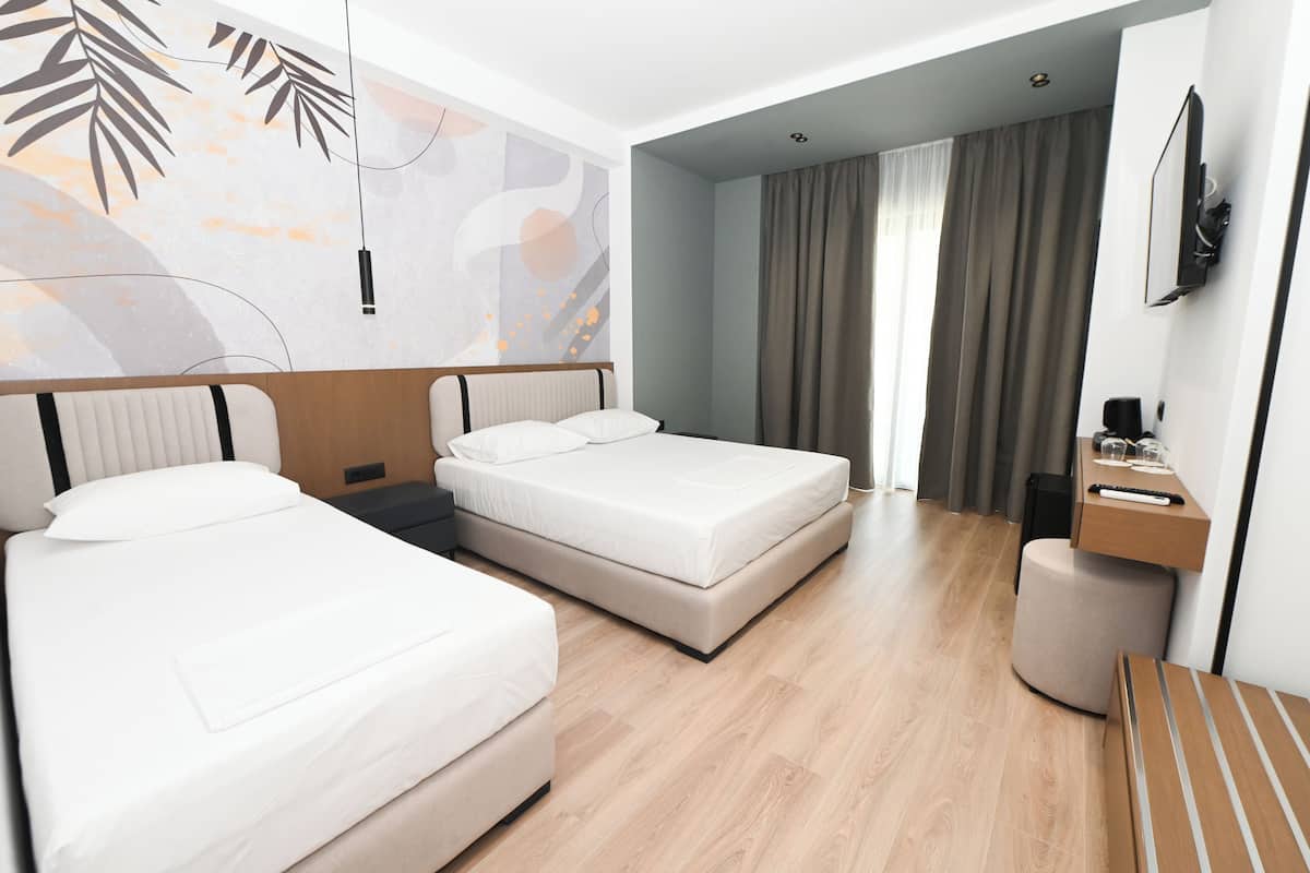 Desk, free WiFi, bed sheets