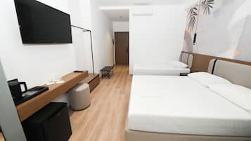 Desk, free WiFi, bed sheets