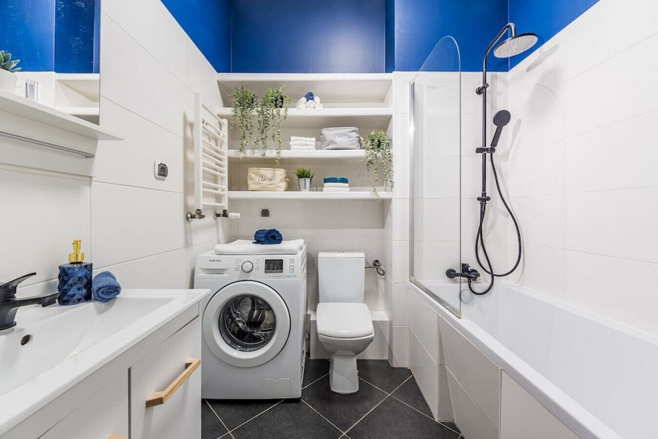 Hair dryer, towels