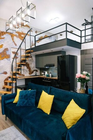 Smart TV - Łódź City Center Studio - Entresol & Balcony - by Rentujemy (Lódz)