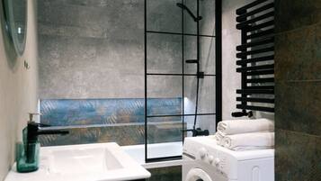 Hair dryer, towels