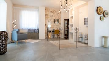 Luxury Villa, Valley View | Living area | Flat-screen TV, fireplace