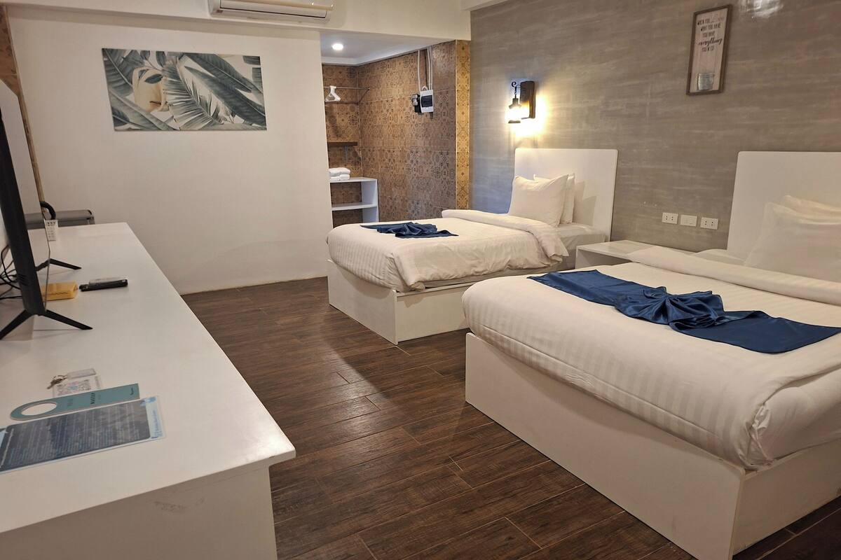 Desk, blackout curtains, free WiFi, bed sheets